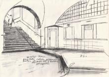 15/01.08 Zeichnung zu: Neuinszenierung U-Bahnhof Gleisdreick, 1980