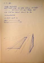 17/01.09 Notizen und Skizzen zu: Arbeit an der Kleiststraße, 1980